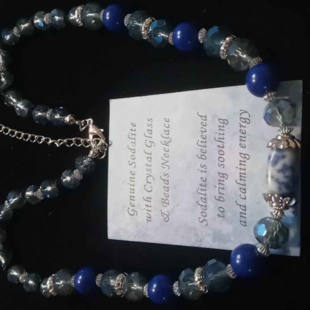Genuine crystal & blue sodalite stones NWOT